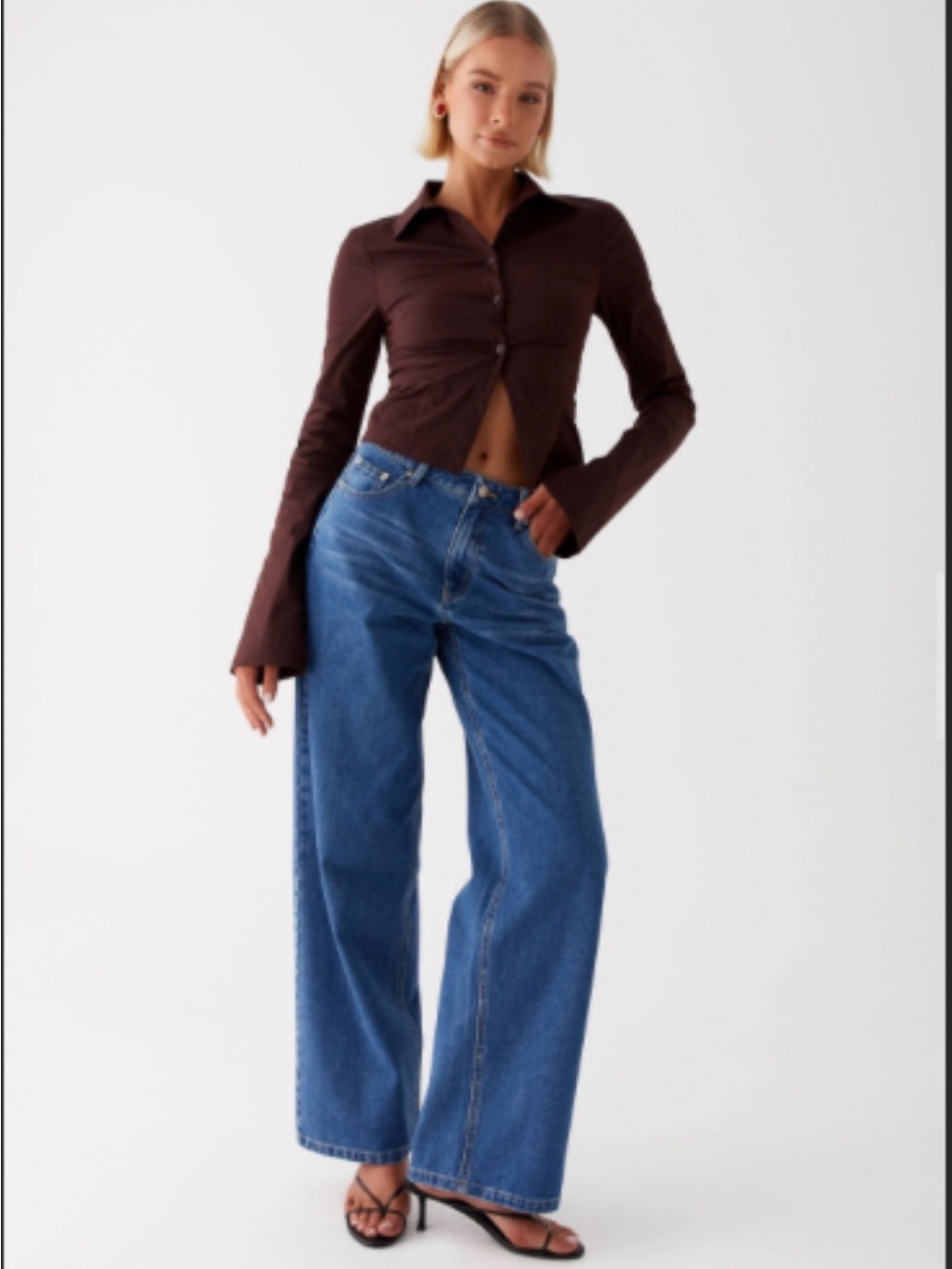 Peppermayo Wide-Leg High-Rise Jeans 100% cotton